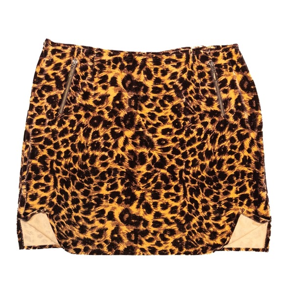 Vintage Emanuel Ungaro Women's Velvet Leopard Print Skirt – Size 14 / EU 48‎ - Picture 2 of 9